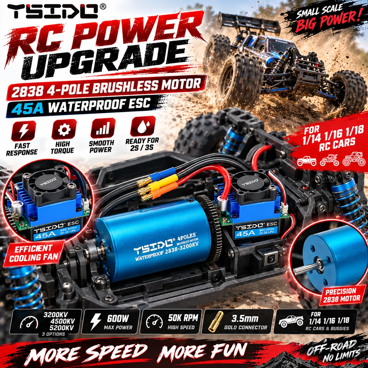 Rc Remo Hobby - 2838 Motor Tanpa Sikat Tahan Air