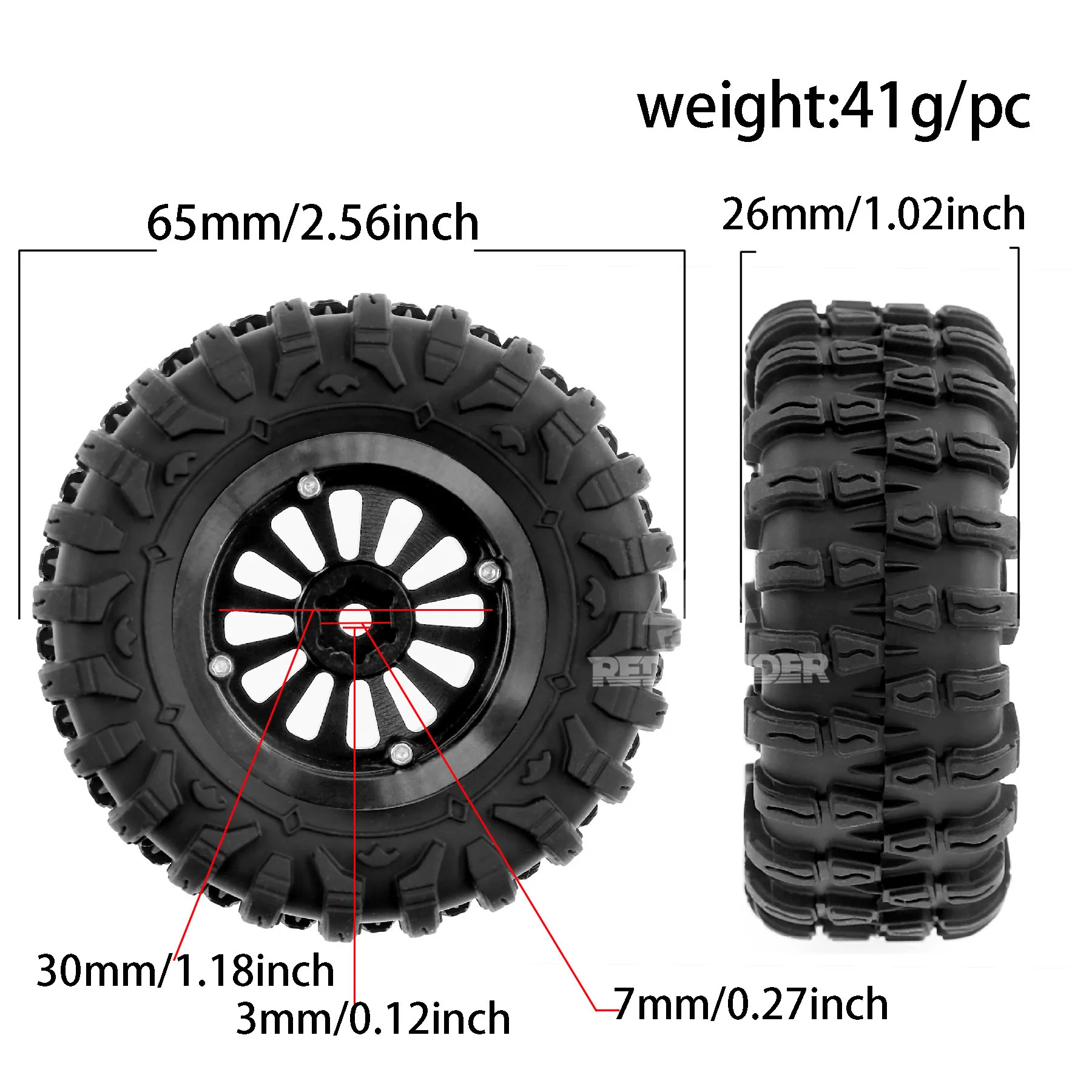 Rc Hobby Plus - 4 Buah Ban 65mm dengan Hub