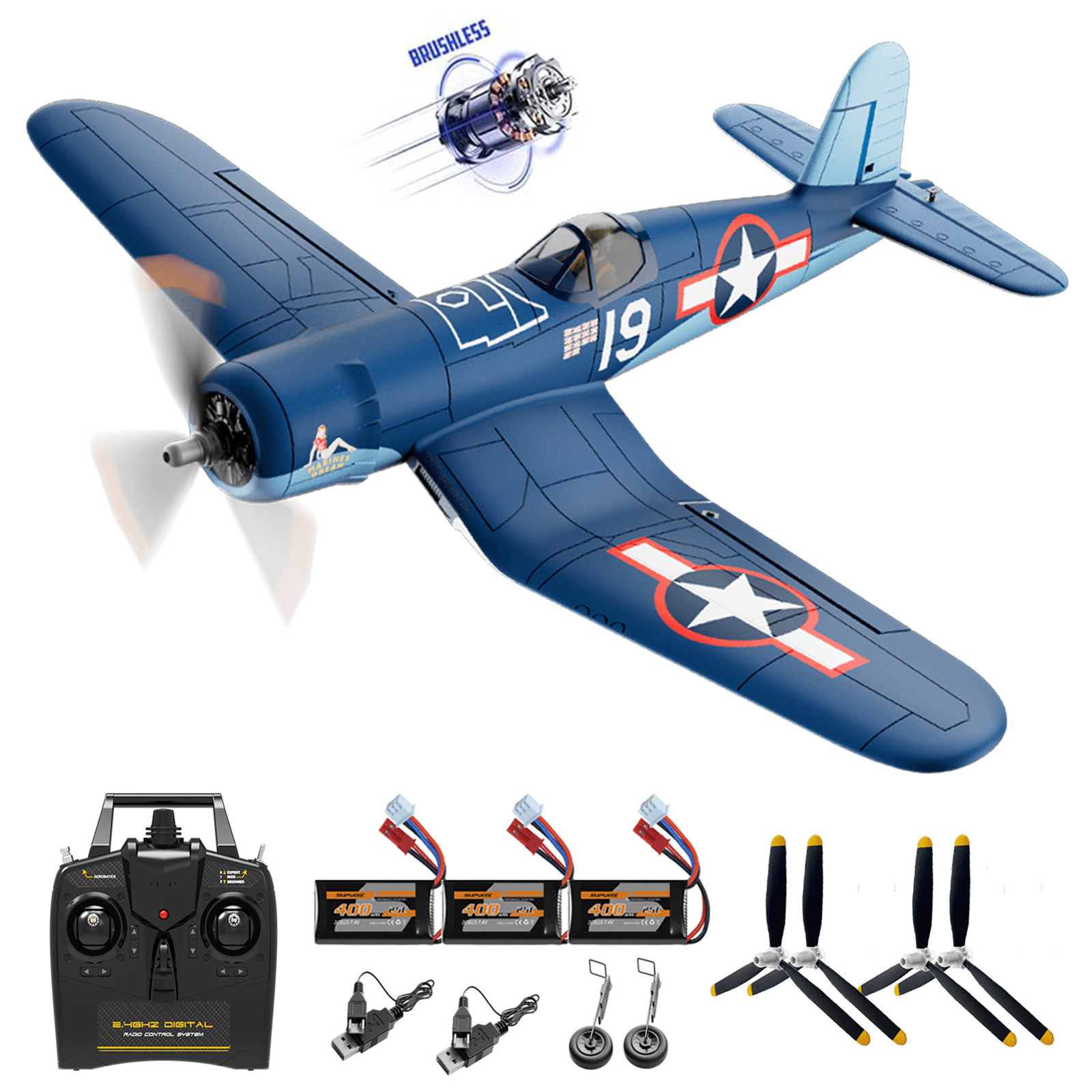 Rc Planes Horizon Hobby - Pesawat RC Volantexrc Brushless 500mm F4U
