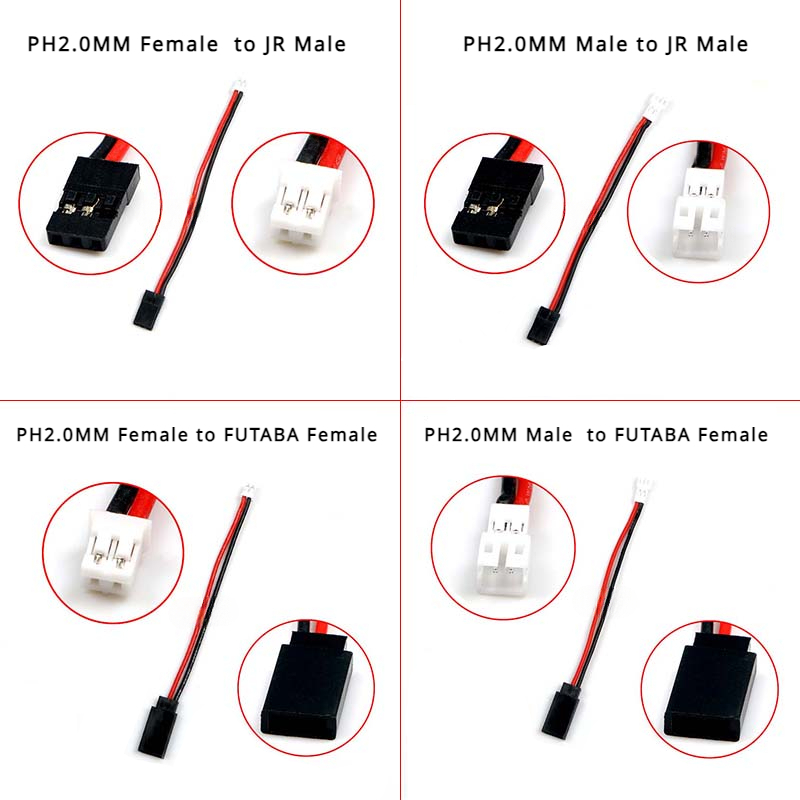 Rc Hobby Grade - 1/5/10 buah/lot PH2.0 pria/wanita ke JR/FUTABA