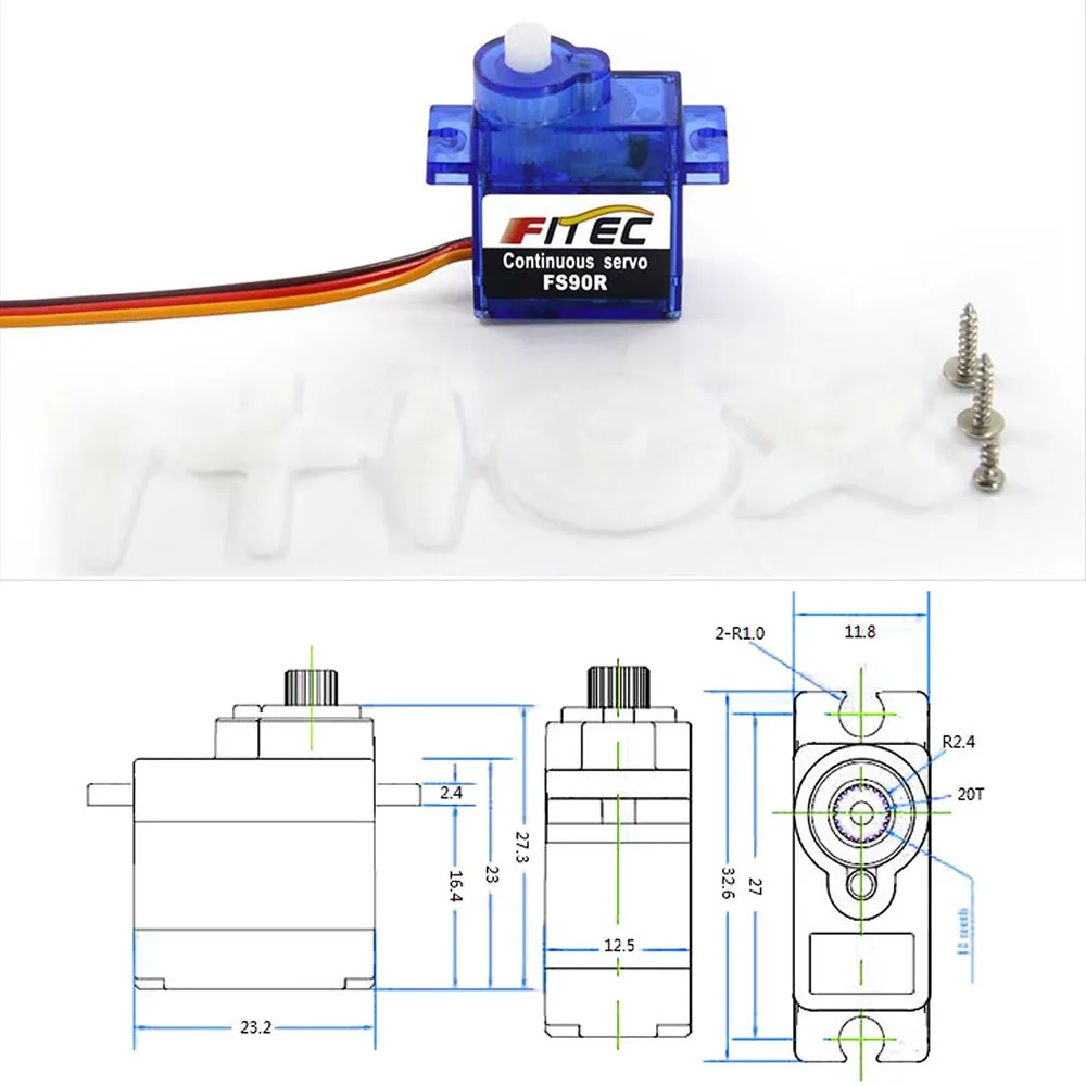 Feetech Mini FS90R mikro Servo - Rc Hobby Products ulasan dan harga
