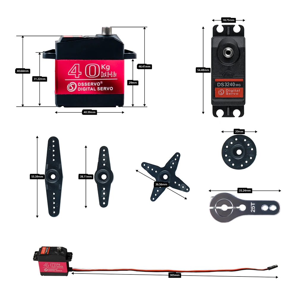 40KG Dsservo DS3240 torsi besa - Rc Hobby Products ulasan dan harga